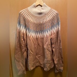 J.Crew women’s mock neck fair isle sweater size XXL